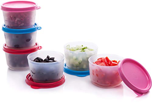 Signora Ware auslaufsichere Frischhaltedosen - Luftdichte, mikrowellengeeignete kleine Aufbewahrungsbox mit Deckel - Mini Camping Plastik Dosen Set für Soßen, Dips und Gewürze (120ml) von SIGNORA WARE