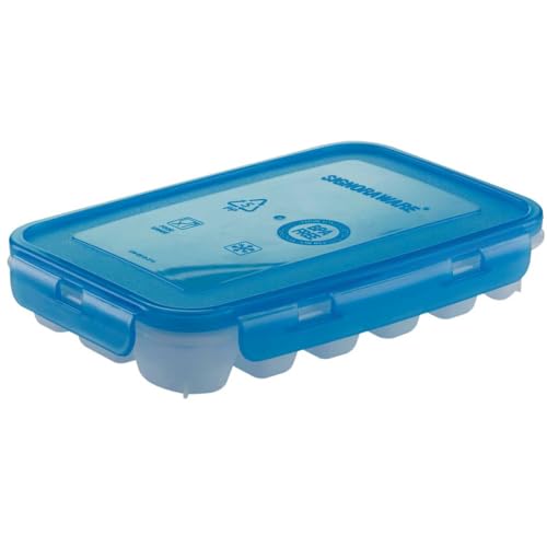 SIGNORAWARE Gefrierbehälter mit Silikon zum einfachen rausdrücken Eiswürfler Eiswürfelwunder Eiswürfel 14er Würfel (blau 18er Würfel) von SIGNORA WARE
