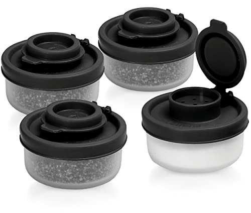 Signora Ware kleine Salz- und Pfefferstreuer für unterwegs - Mini Streuer Set für Salz und Pfeffer mit Deckel zum mitnehmen - Perfekt für Reisen, Camping und To-Go - Verschließbar - 40g, 4er Packung von SIGNORA WARE