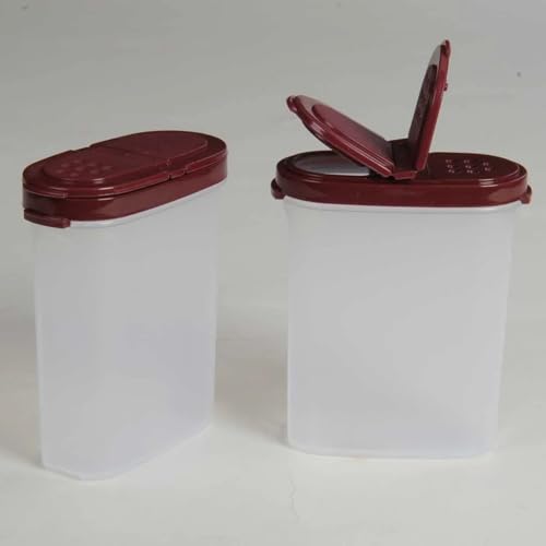 Signoraware Würzling Gewürz Zwerge Salz- und Pfefferstreuer ideal für Auto, Büro, Camping & Unterwegs - Ordnung Salzstreuer Gewürze (2er Gewürzriesen 280ml dunkelrot) von SIGNORA WARE