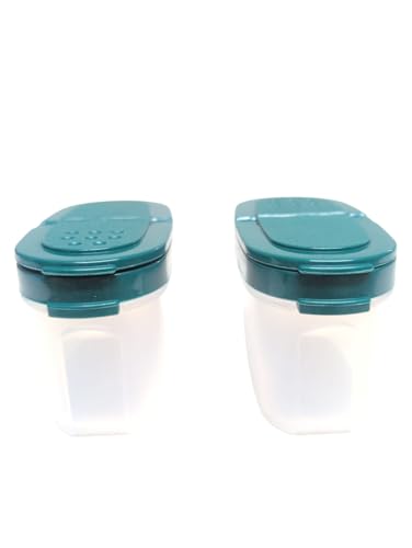 Signoraware Würzling Gewürz Zwerge Salz- und Pfefferstreuer ideal für Auto, Büro, Camping & Unterwegs - Ordnung Salzstreuer Gewürze (Gewürzzwerge 120ml dunkelgrün 2er) von SIGNORA WARE