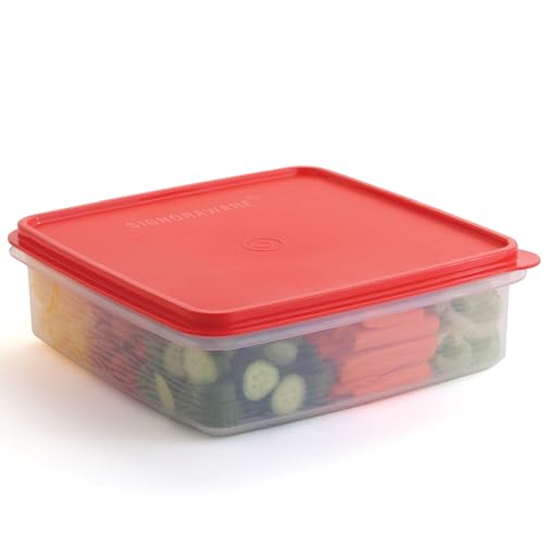 Vorratsbehälter aus Kunststoff mit Deckel - 3L Cupcake Carrier - Auslaufsicher Keksbehälter Luftdicht - BPA-freier Kunststoffbehälter mit Deckel für Lebensmittelaufbewahrung, Mahlzeitvorbereitung, von SIGNORA WARE