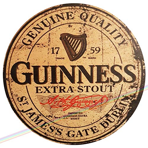 Kreis-Holzschilder Mancave, Vintage-Stil, Retro-Holz, Bar, Kneipe, Wandschild, Durchmesser 19 cm (Guinness) von SIGNS 2 ALL