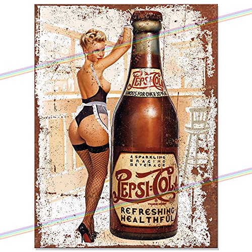 Metallschilder – Pepsi Pin Up Girl Logo Man Cave, Blechschild zum Aufhängen für Küche, Schuppen, Garage, klein (15 x 10 cm) von SIGNS 2 ALL