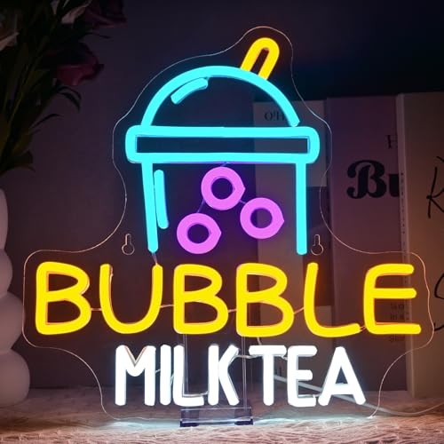 SIGNSHIP Milch Tee Neon Schild,Blase Tee Led Led Schild für Wand Decor,Drink Display Neon Sign,Zeichen für Kaffee Bar Restaurant Cafe Store Geschäft Boba Tee Party Getränkegeschäft von SIGNSHIP