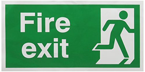 SIGNSLAB E98A/S englisches Sicherheitsschild „Fire Exit“ mit Mann der nach Rechts rennt, selbstklebend, 150 x 300 mm SIGNSLAB E98A/S englisches Sicherheitsschild „Fire Exit“ mit Mann der nach Rechts rennt, selbstklebend, 150 x 300 mm von SIGNSLAB
