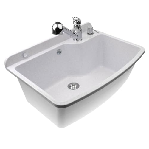 COMMODE SINK MIXER TAP DISPENSER LARGE WHITE FOR GARAGE LAUNDRY ROOM COMMODE SINK MIXER TAP DISPENSER LARGE WHITE FOR GARAGE LAUNDRY ROOM von SIGO