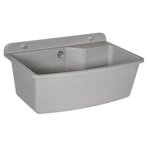 SIGO Haushaltsspüle Waschbecken waschküche Waschbecken Garage Ausgussbecken Grau Maße: 610 x 440 x 230 mm Solide und widerstandsfähig gegen Outdoor-Agenten Spüle aus Polystyrol von SIGO