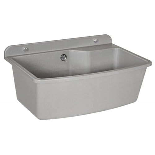 SIGO Haushaltswaschbecken 60 cm Wandmontage – inkl. flexibler Armatur (360° drehbar), Seifenspender & Zubehör, Polypropylen Spülbecken für Garage, Werkstatt, Waschküche & Garten von SIGO