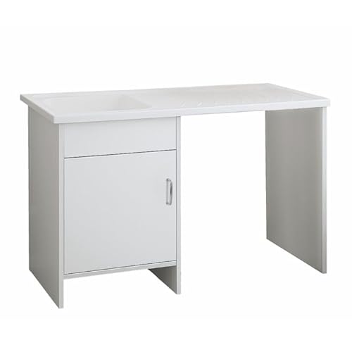 SIGO Haushaltswaschbecken mit Schrank – Außen- & Innenbereich, UV- & Frostbeständig, inkl. Syphon & Zubehör, Waschbeckenschrank für Waschküche, Garage, Garten, Werkstatt von SIGO