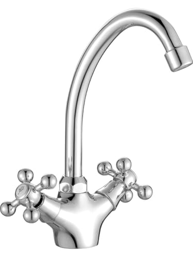 SIGO Stilo Küchenarmatur für Spüle, Hoch Wasserhahn für Spülbecken, Spültischarmatur, Armatur Küchenspüle, Stehend, Zweihand-Spültischbatterie, Küchenmischer mit zwei Knopfen, Klassisch (Chrom) SIGO Stilo Küchenarmatur für Spüle, Hoch Wasserhahn für Spülbecken, Spültischarmatur, Armatur Küchenspüle, Stehend, Zweihand-Spültischbatterie, Küchenmischer mit zwei Knopfen, Klassisch (Chrom) von SIGO