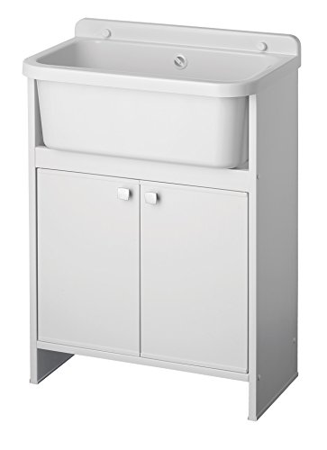 SIGO Waschbecken mit Unterschrank und Batterie - Spülschrank mit Spüle - Spülbecken Weiß 2 Türen 55x35x78 cm Komplettspüle - Waschbeckenunterschrank - Gartenschrank - Outdoorküche - Waschküche SIGO Waschbecken mit Unterschrank und Batterie - Spülschrank mit Spüle - Spülbecken Weiß 2 Türen 55x35x78 cm Komplettspüle - Waschbeckenunterschrank - Gartenschrank - Outdoorküche - Waschküche von SIGO