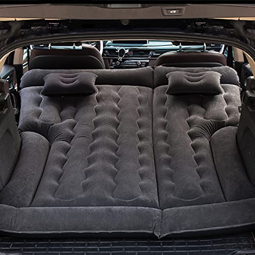 SIGOEC Auto Matratze Auto Bett Luftmatratze für Audi A6 C7 Avant A6 C7 Allroad A6 C8 Beflockter Stoff Einfach zu Säubern mit Luftpumpe e 2 Kissen(Color:Schwarz) von SIGOEC