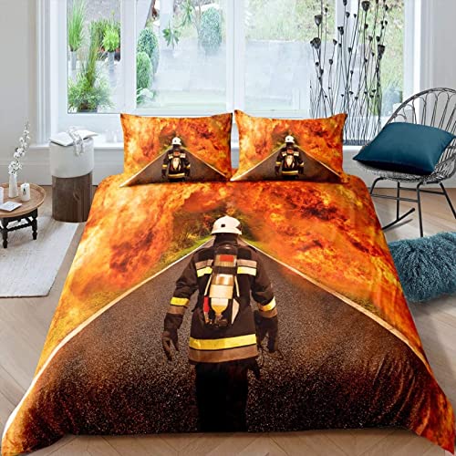Bettwäsche 155x220 Feuerwehrleute, Winter Weiche Mikrofaser 3D Feuerwehr Bettbezug Set, Bettzeug mit 2 Kissenbezug 80x80 cm, Bettwäsche Set Für Kinder Erwachsene Bettwäsche 155x220 Feuerwehrleute, Winter Weiche Mikrofaser 3D Feuerwehr Bettbezug Set, Bettzeug mit 2 Kissenbezug 80x80 cm, Bettwäsche Set Für Kinder Erwachsene von SIGOMA