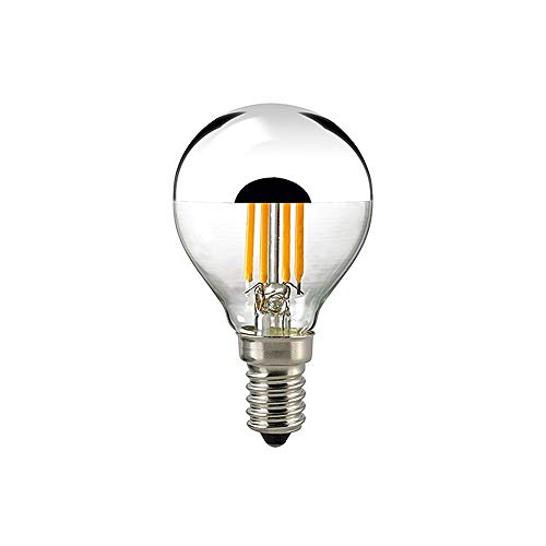 LED Filament-Kopfspiegellampe Silber, 230V, Ø 4.5cm / L 8cm, E14, 4.5W 2700K 400lm 180°, dimmbar, Klar/Silber von SIGOR