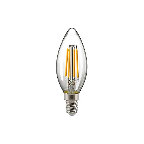 SIGOR LED Filamentlampe KERZE, 230V, Ø 3.5cm / L 9.7cm, E14, 4.5W 2700K 470lm 300°, Klar von SIGOR