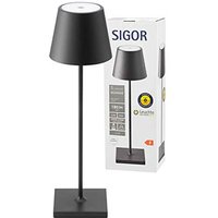 Akku-Tischleuchte nuindie 380mm nachtschwarz rund (4501001) - Sigor von SIGOR