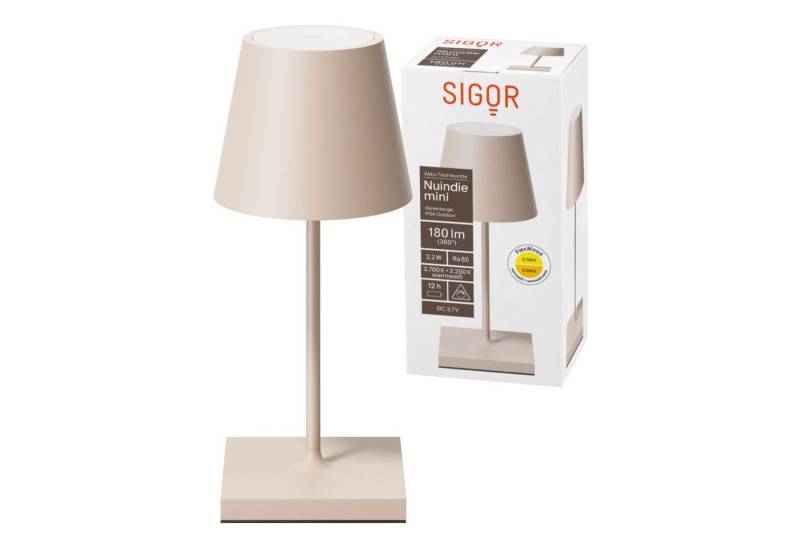 SIGOR LED Tischleuchte Akku-Tischleuchte, Dimmbar, 1 LED Platine, 2.700 K / 2.200 K von SIGOR