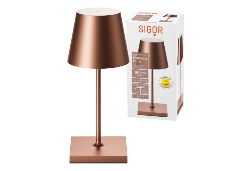 SIGOR LED Tischleuchte Akku-Tischleuchte, Dimmbar, 1 LED Platine, 2.700 K / 2.200 K von SIGOR