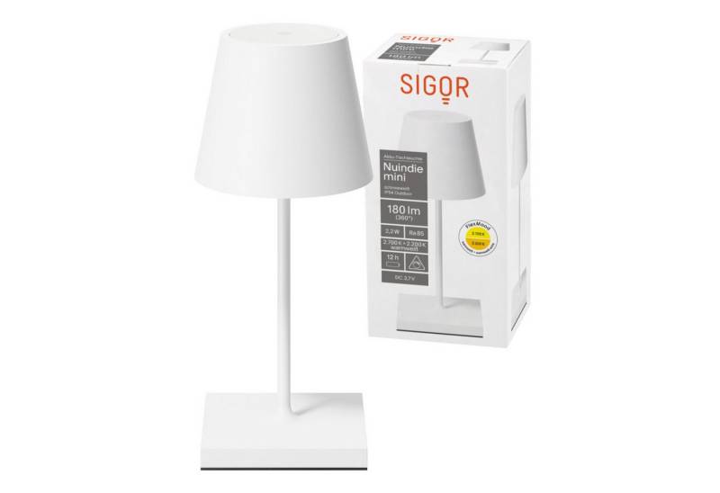 SIGOR LED Tischleuchte Akku-Tischleuchte, Dimmbar, 1 LED Platine, 2.700 K / 2.200 K von SIGOR