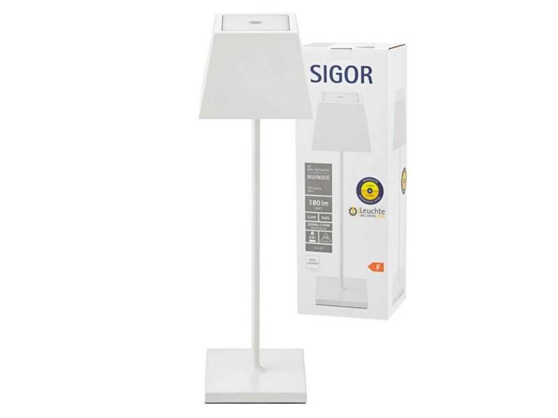 SIGOR LED Tischleuchte Sigor Akku-Tischleuchte NUINDIE Eckig von SIGOR