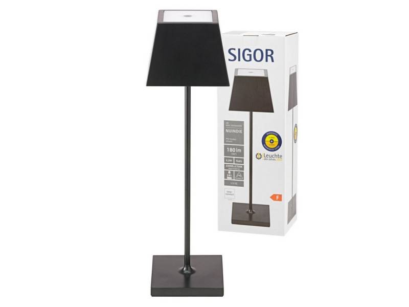 SIGOR LED Tischleuchte Sigor Akku-Tischleuchte NUINDIE Eckig von SIGOR