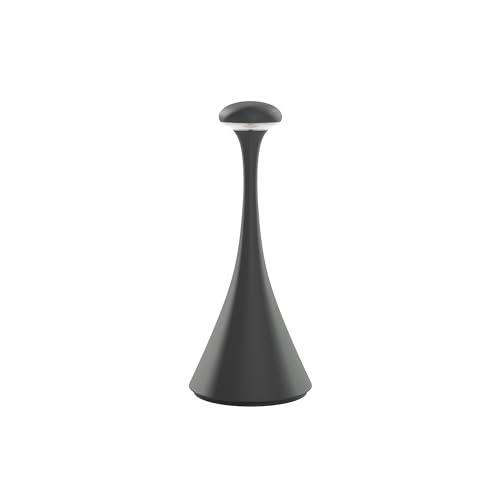 SIGOR Nudrop mini - Dimmbare kleine LED Akku-Tischlampe Indoor & Outdoor, Höhe 21 cm, aufladbar mit easy-connect puk, 7 h Leuchtdauer, graphitgrau von SIGOR