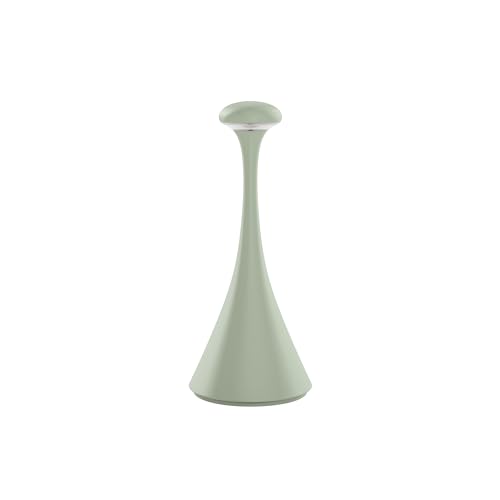 SIGOR Nudrop mini - Dimmbare kleine LED Akku-Tischlampe Indoor & Outdoor, Höhe 21 cm, aufladbar mit easy-connect puk, 7 h Leuchtdauer, salbeigrün von SIGOR