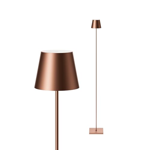 SIGOR Nuindie Stehleuchte - Dimmbare LED Akku-Stehlampe Indoor & Outdoor, IP54 spritzwassergeschützt, Höhe 120 cm, aufladbar mit easy-connect, 12 h Leuchtdauer, bronzefarben von SIGOR