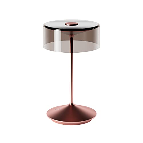 SIGOR Numotion - Dimmbare LED Akku-Tischleuchte Indoor & Outdoor, Höhe 26,5 cm, aufladbar mit Easy-Connect, 12 h Leuchtdauer, rosegold von SIGOR