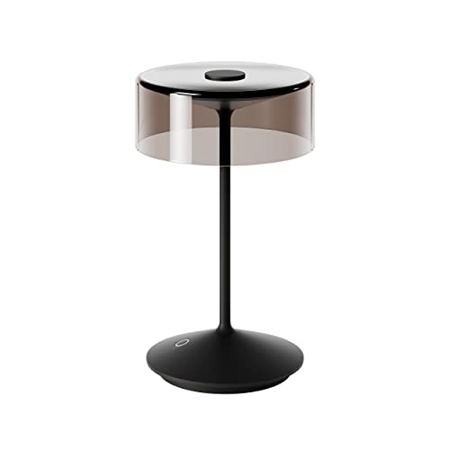 SIGOR Numotion - Dimmbare LED Akku-Tischleuchte Indoor & Outdoor, IP54 spritzwassergeschützt, Höhe 26,5 cm, aufladbar mit Easy Connect, 12 h Leuchtdauer, nachtschwarz von SIGOR