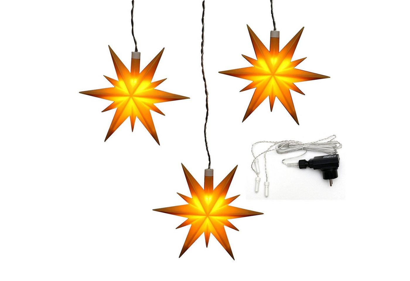 SIGRO Christbaumschmuck Weihnachtsstern 3er Set Outdoor (3-tlg) von SIGRO