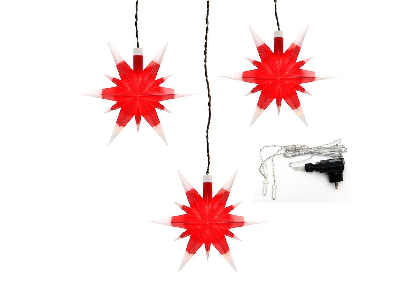 SIGRO Christbaumschmuck Weihnachtsstern 3er Set Outdoor (3-tlg) von SIGRO