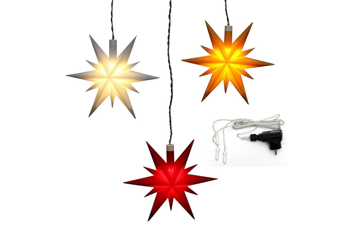 SIGRO Christbaumschmuck Weihnachtsstern 3er Set Outdoor (3-tlg) von SIGRO