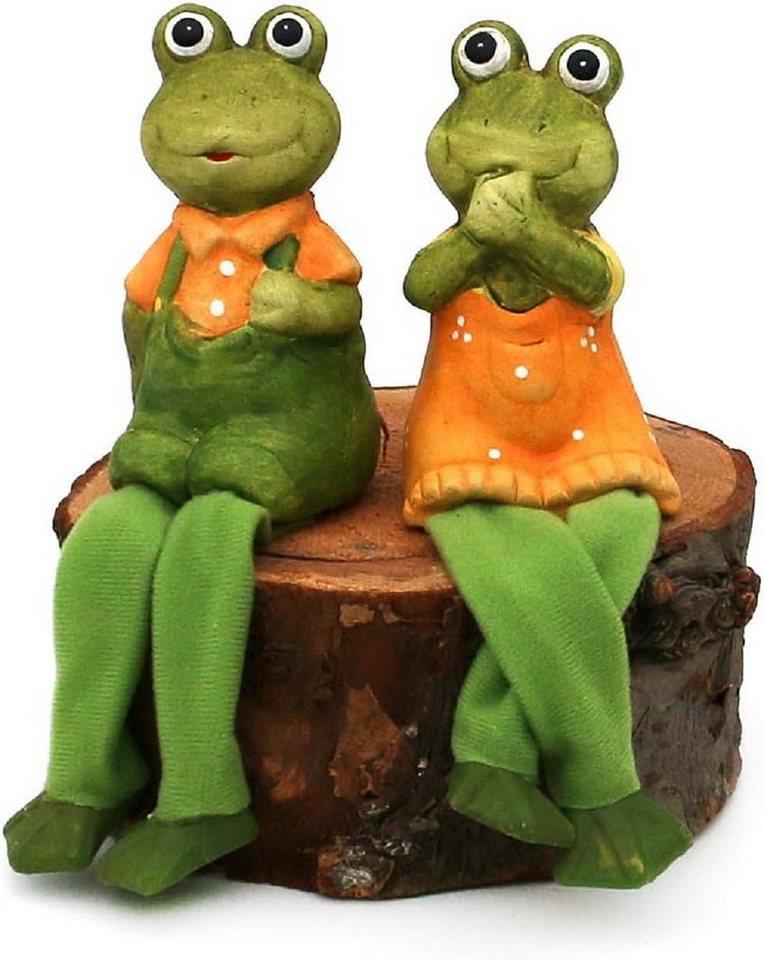 SIGRO Dekofigur Kantensitzer Paar / Kantenhocker Frosch /Dekobank (2 St), Souvenir - Figuren Dekorationsartikel - Geschenkartikel von SIGRO