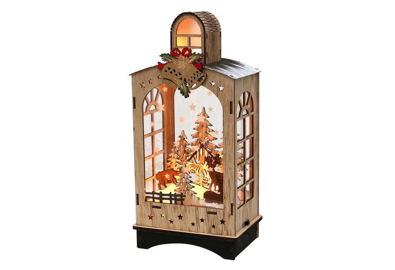SIGRO LED Laterne Holz Laterne Winterwald, LED von SIGRO