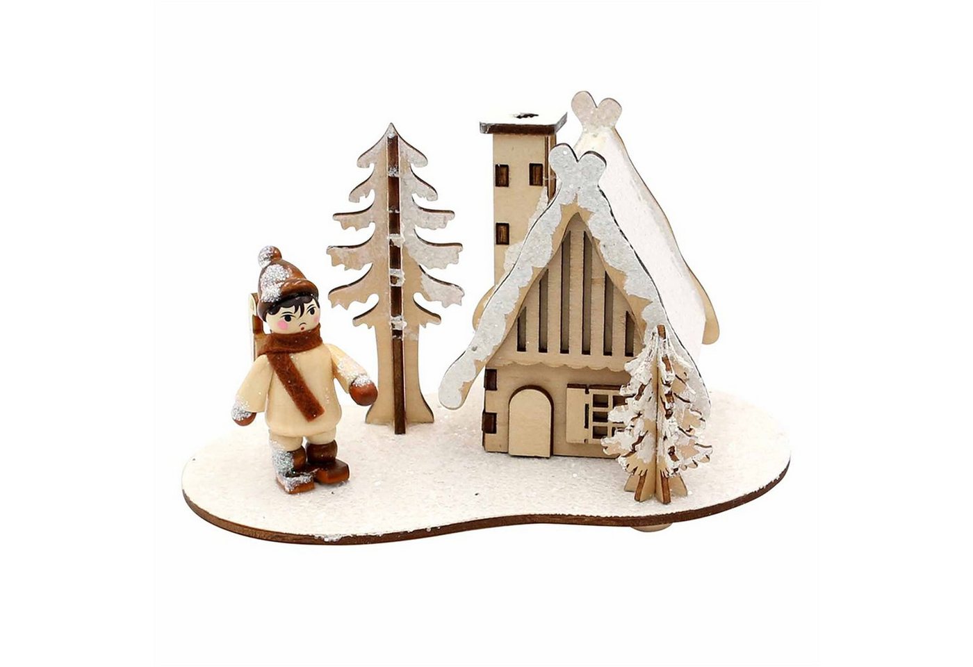 SIGRO Räuchermännchen Holz Räucherhaus verschneit, 1 Stück Kinderfigur, (1 St) von SIGRO