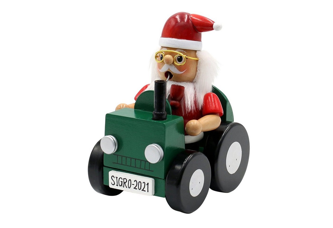 SIGRO Räuchermännchen Holz Räucherfigur mit Traktor Santa, (1 St) von SIGRO