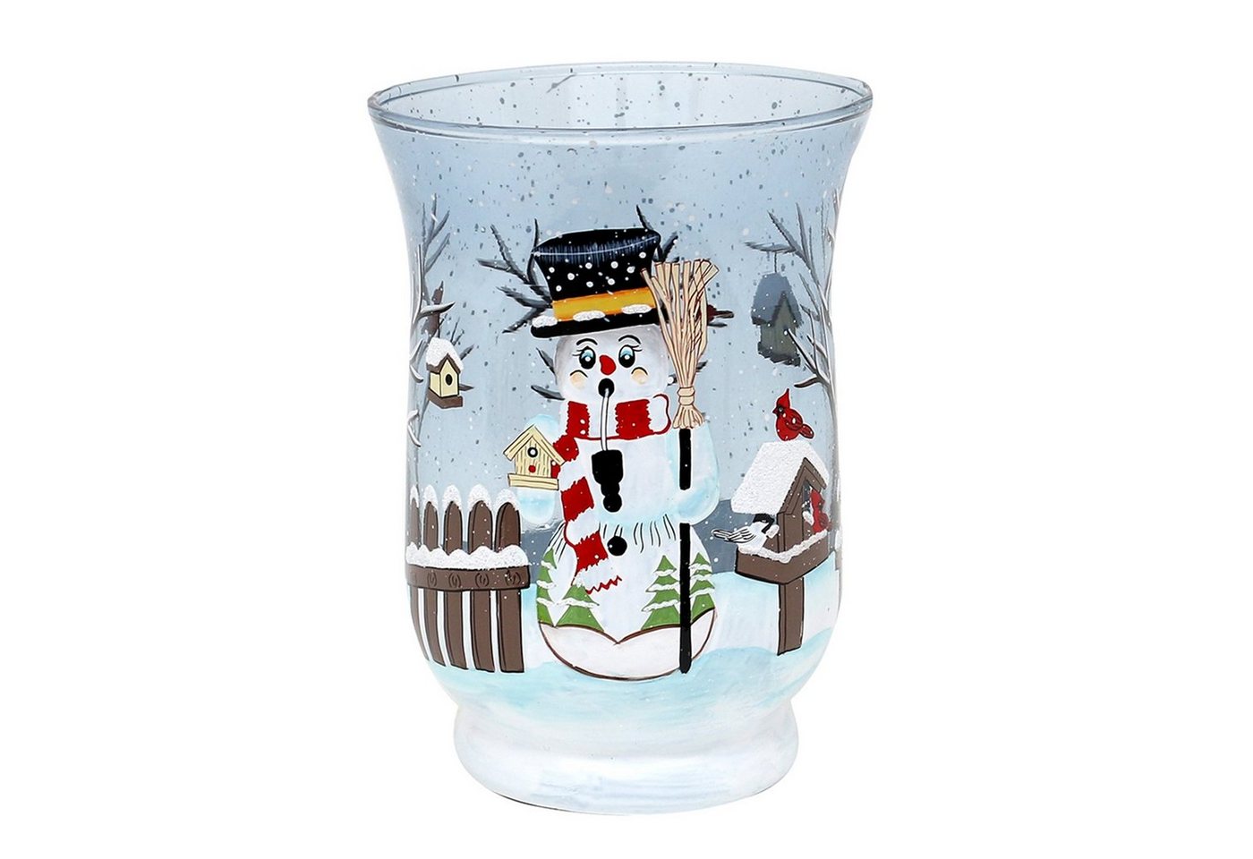 SIGRO Teelichthalter Teelichthalter Ø 11 cm Glas mit Weihnachtsmotiv (Stück, 1 St., 1 Teelichthalter) von SIGRO