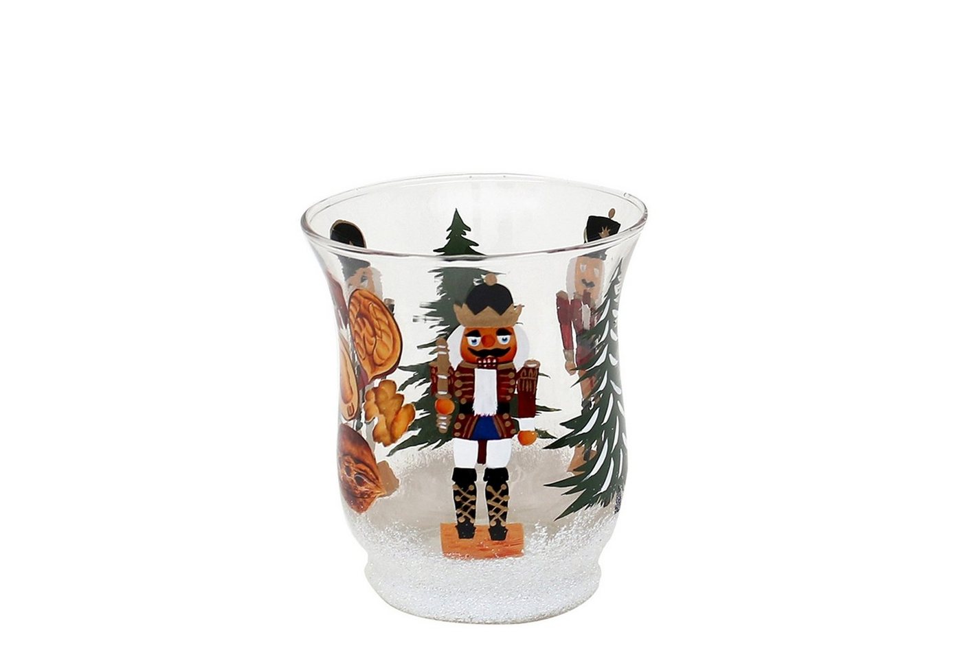 SIGRO Teelichthalter Teelichthalter Ø 8 cm aus Glas mit Weihnachtsmotiv (Stück, 1 St., 1 Teelichthalter) von SIGRO