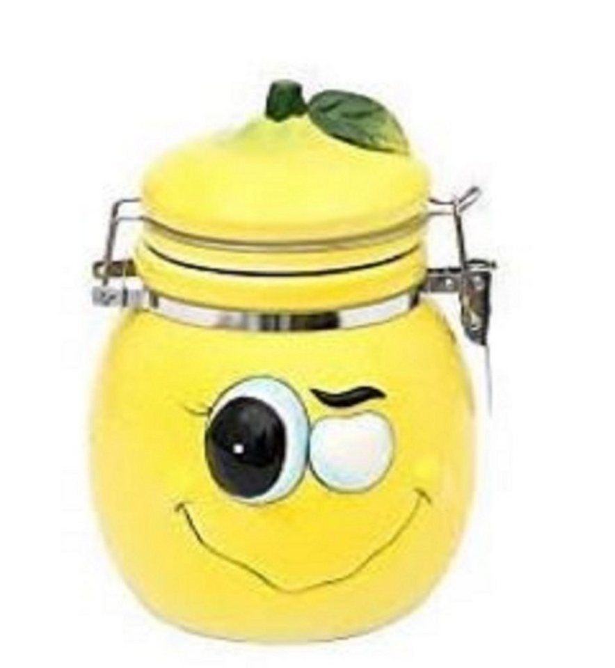 SIGRO Vorratsdose lustige Früchte Zitrone, Orange oder Apfel zur Auswahl, Keramik Zitrone ca. 11,5x11,5x14cm, (1-tlg), Zuckerdose - Dekorationsartikel - Geschenkartikel von SIGRO