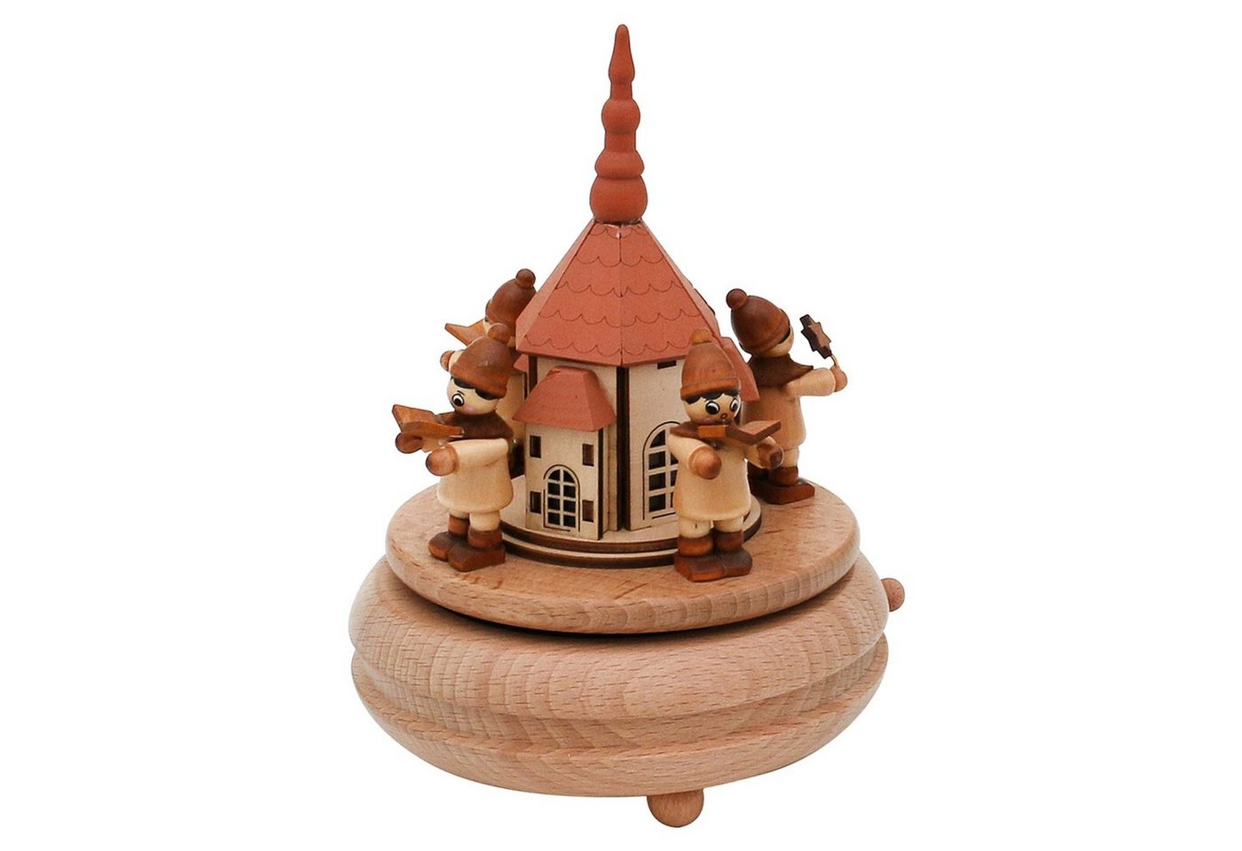 SIGRO Weihnachtsfigur Holz Spieldose Seiffener Kirche (Stück, 1 St., 1 Spieldose mit Spielwerk), mit Spielwerk Oh du Fröhliche von SIGRO