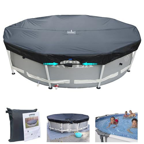 SIHAIAN 24 Ft Pool Cover 420D Round Above Ground Pool Cover Easy Installation Round Pool Cover Protector, Hydrophobic Pool Cover Waterproof, Windproof, UV and Weather Resistant Pool Cover von SIHAIAN