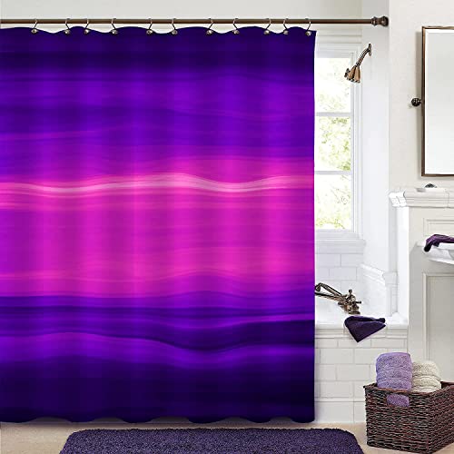 Duschvorhang 200x200 cm Violett, aus Stoff Polyester Waschbar Anti Schimmel Shower Curtains, Duschvorhänge Curtains mit 12 Haken von SIHATE