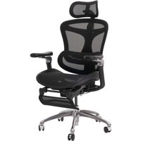 Neuwertig] Sihoo Bürostuhl, Schreibtischstuhl Drehstuhl, ergonomisch, Lordosenstütze Fußstütze 6D-verstellbare Armlehnen schwarz von SIHOO