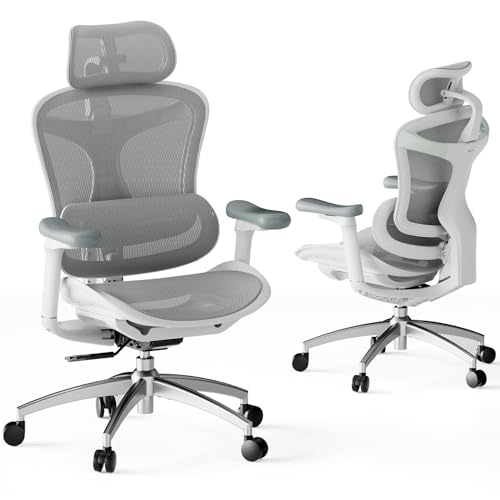 SIHOO Doro C300 Ergonomischer Bürostuhl mit ultraweichen 3D-Armlehnen, dynamischer Lordosenstütze für den Homeoffice-Stuhl, Verstellbarer Rückenlehne (Weiß) von SIHOO
