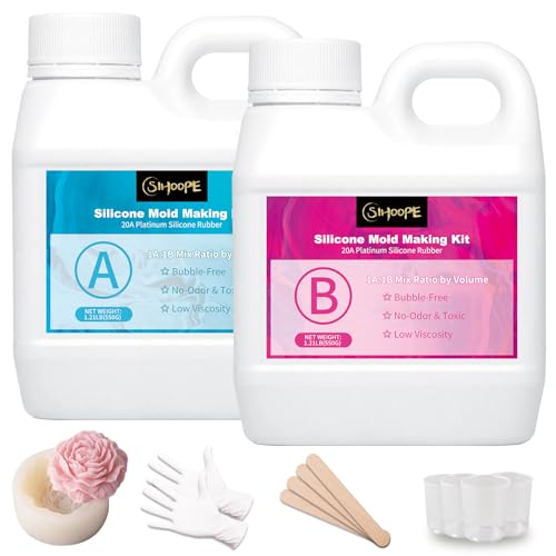SIHOOPE Silikon Lebensmittelecht - Flüssiges Silikon 1L/1.25kg Shore A20 Silikon Formenbau Kit ideal für DIY Abformsilikon,Harzgießen, Seifenform,Basteln,Kuchenform, Bäckersilikon SIHOOPE Silikon Lebensmittelecht - Flüssiges Silikon 1L/1.25kg Shore A20 Silikon Formenbau Kit ideal für DIY Abformsilikon,Harzgießen, Seifenform,Basteln,Kuchenform, Bäckersilikon von SIHOOPE