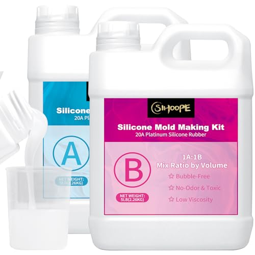 SIHOOPE Silikon Lebensmittelecht - Flüssiges Silikon 4L/4.52kg Shore A20 Silikon Formenbau Kit ideal für DIY Abformsilikon,Harzgießen, Seifenform,Basteln,Kuchenform, Bäckersilikon SIHOOPE Silikon Lebensmittelecht - Flüssiges Silikon 4L/4.52kg Shore A20 Silikon Formenbau Kit ideal für DIY Abformsilikon,Harzgießen, Seifenform,Basteln,Kuchenform, Bäckersilikon von SIHOOPE