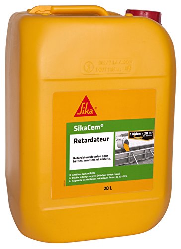 SIKA 546291 CEM, Retardateur de Prise, 20 l, Jaune Stecker-Retarder, gelb von Sika