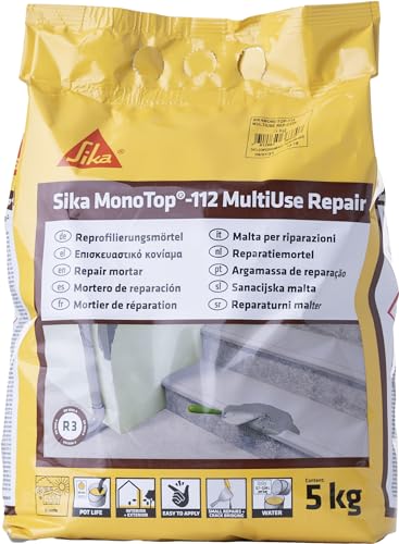 Sika MonoTop-112, Reparaturmörtel, Reprofilierungsmörtel, Betonreparatur 5kg von Sika